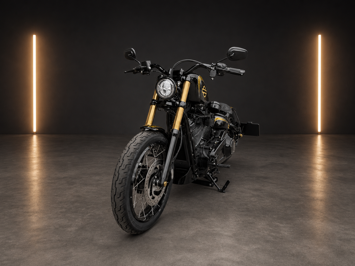 Frontansicht der Projekt31 Softail Sportster 48